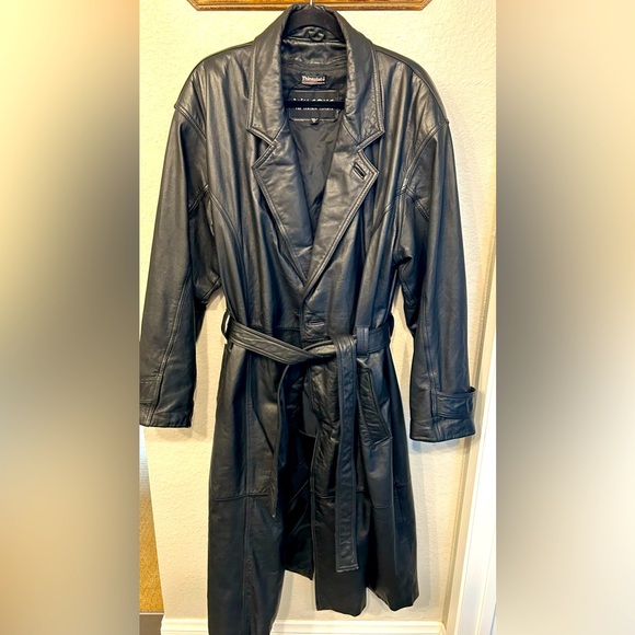 Black Leather Trench Coat by Wilson main image 0
